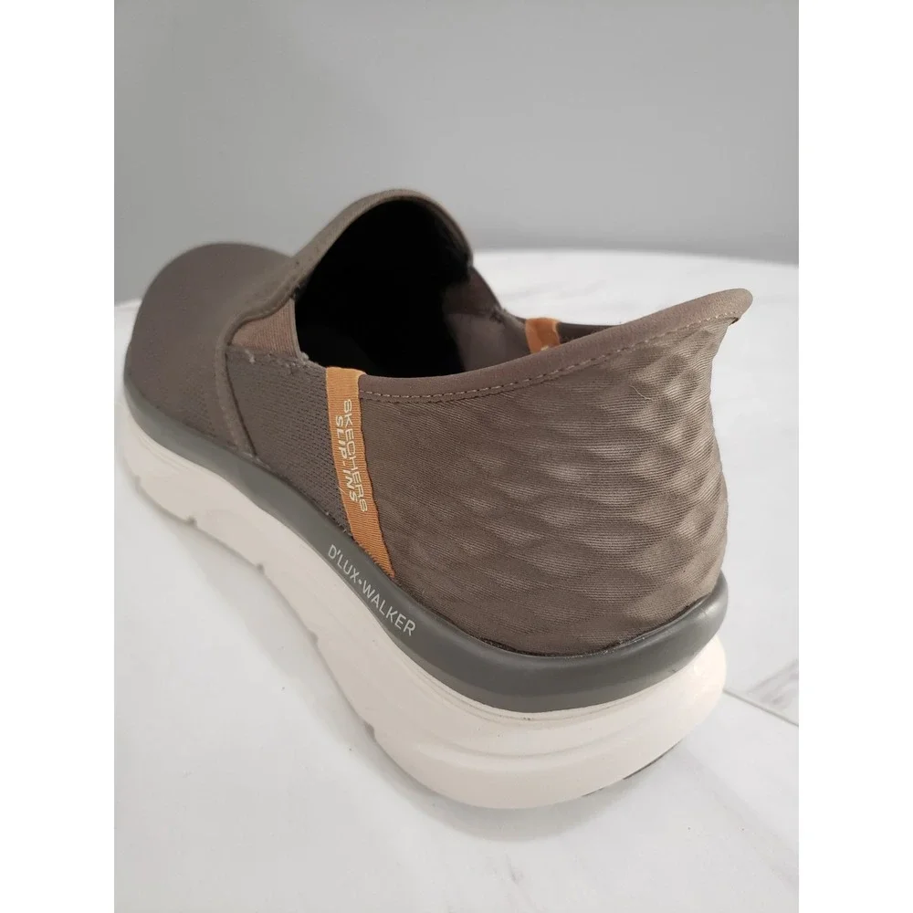 SKECHERS MEN'S‎ D'LUX WALKER-ORFORD 232455BRN MEDIUM WIDTH SLIP-IN WALKING SHOES